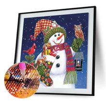 Charger l'image dans la galerie, Bonhomme de neige de Noël - diamant rond complet - 30x30cm