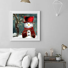 Charger l'image dans la galerie, Bonhomme de neige de Noël - diamant rond complet - 30x30cm