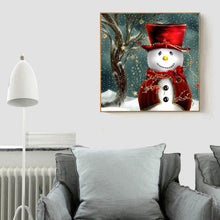Charger l'image dans la galerie, Bonhomme de neige de Noël - diamant rond complet - 30x30cm