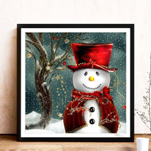 Charger l'image dans la galerie, Bonhomme de neige de Noël - diamant rond complet - 30x30cm