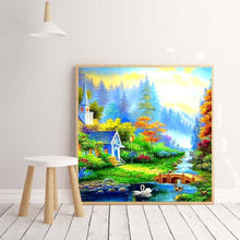 Charger l'image dans la galerie, Vue de campagne - diamant rond complet - 40x40cm