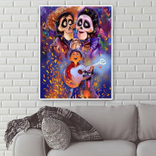 Charger l'image dans la galerie, Garçon et deux squelettes - diamant rond complet - 40x50cm