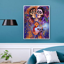 Charger l'image dans la galerie, Garçon et deux squelettes - diamant rond complet - 40x50cm