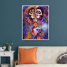 Charger l'image dans la galerie, Garçon et deux squelettes - diamant rond complet - 40x50cm