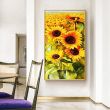 Charger l'image dans la galerie, Tournesols - diamant rond complet - 45x85cm