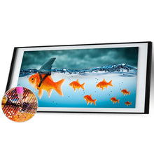 Charger l'image dans la galerie, Poisson - diamant rond complet - 80x30cm