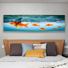 Charger l'image dans la galerie, Poisson - diamant rond complet - 80x30cm