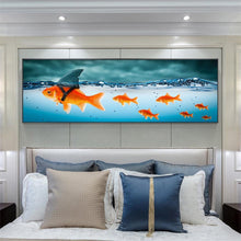 Charger l'image dans la galerie, Poisson - diamant rond complet - 80x30cm