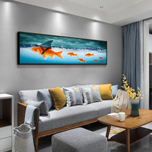Charger l'image dans la galerie, Poisson - diamant rond complet - 80x30cm