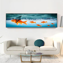 Charger l'image dans la galerie, Poisson - diamant rond complet - 80x30cm