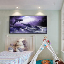 Charger l'image dans la galerie, Dolphin - diamant rond complet - 100x50cm
