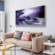 Charger l'image dans la galerie, Dolphin - diamant rond complet - 100x50cm
