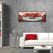 Charger l'image dans la galerie, Paysage de montagne - diamant rond complet - 80x30cm