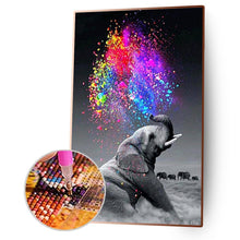 Charger l'image dans la galerie, Éléphant - diamant rond complet - 40x60cm
