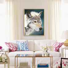 Charger l'image dans la galerie, Loup - diamant rond complet - 30x40cm