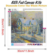 Charger l'image dans la galerie, Scène de neige - diamant rond complet - 30x30cm