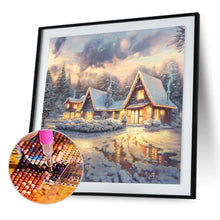 Charger l'image dans la galerie, Scène de neige - diamant rond complet - 30x30cm