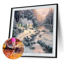 Charger l'image dans la galerie, Scène de neige - diamant rond complet - 30x30cm