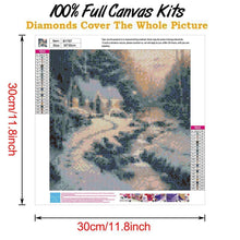 Charger l'image dans la galerie, Scène de neige - diamant rond complet - 30x30cm