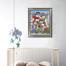 Charger l'image dans la galerie, Bonhomme de neige - diamant rond complet - 30x40cm