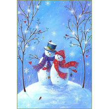 Charger l'image dans la galerie, Bonhomme de neige - diamant rond complet - 30x40cm