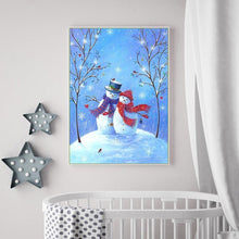 Charger l'image dans la galerie, Bonhomme de neige - diamant rond complet - 30x40cm