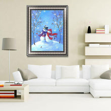 Charger l'image dans la galerie, Bonhomme de neige - diamant rond complet - 30x40cm