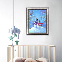Charger l'image dans la galerie, Bonhomme de neige - diamant rond complet - 30x40cm