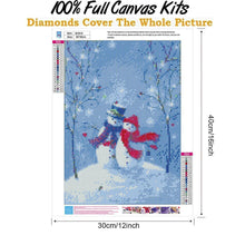 Charger l'image dans la galerie, Bonhomme de neige - diamant rond complet - 30x40cm