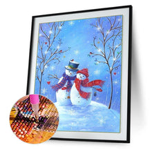 Charger l'image dans la galerie, Bonhomme de neige - diamant rond complet - 30x40cm