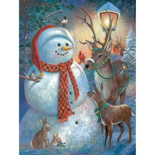 Charger l'image dans la galerie, Bonhomme de neige - diamant rond complet - 30x40cm