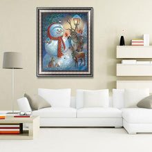 Charger l'image dans la galerie, Bonhomme de neige - diamant rond complet - 30x40cm