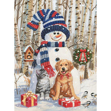 Charger l'image dans la galerie, Bonhomme de neige - diamant rond complet - 30x40cm