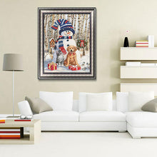 Charger l'image dans la galerie, Bonhomme de neige - diamant rond complet - 30x40cm