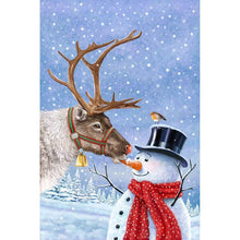 Charger l'image dans la galerie, Bonhomme de neige - diamant rond complet - 30x40cm