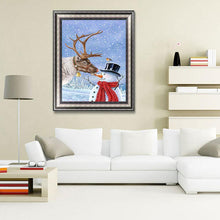 Charger l'image dans la galerie, Bonhomme de neige - diamant rond complet - 30x40cm