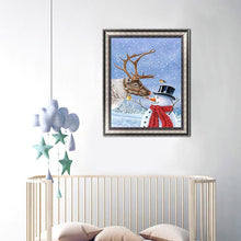 Charger l'image dans la galerie, Bonhomme de neige - diamant rond complet - 30x40cm