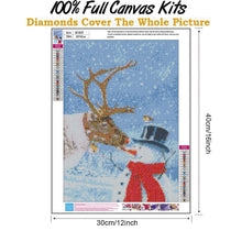 Charger l'image dans la galerie, Bonhomme de neige - diamant rond complet - 30x40cm