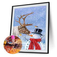 Charger l'image dans la galerie, Bonhomme de neige - diamant rond complet - 30x40cm