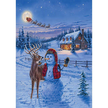 Charger l'image dans la galerie, Bonhomme de neige - diamant rond complet - 30x40cm