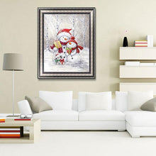 Charger l'image dans la galerie, Bonhomme de neige - diamant rond complet - 30x40cm