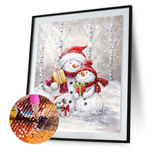Charger l'image dans la galerie, Bonhomme de neige - diamant rond complet - 30x40cm