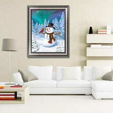 Charger l'image dans la galerie, Bonhomme de neige - diamant rond complet - 30x40cm