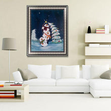 Charger l'image dans la galerie, Bonhomme de neige - diamant rond complet - 30x40cm