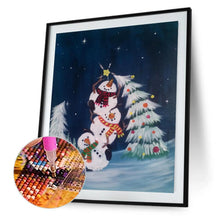 Charger l'image dans la galerie, Bonhomme de neige - diamant rond complet - 30x40cm