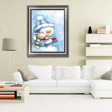 Charger l'image dans la galerie, Bonhomme de neige - diamant rond complet - 30x40cm