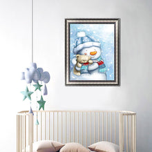 Charger l'image dans la galerie, Bonhomme de neige - diamant rond complet - 30x40cm
