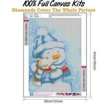 Charger l'image dans la galerie, Bonhomme de neige - diamant rond complet - 30x40cm