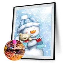 Charger l'image dans la galerie, Bonhomme de neige - diamant rond complet - 30x40cm