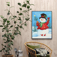 Charger l'image dans la galerie, Bonhomme de neige - diamant rond complet - 30x40cm